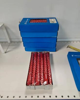 6 scatole candele rosse torciglione