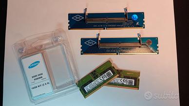 RAM DDR5 SODIMM-DIMM 16GB 5600MHz 2x8Gb adattatore