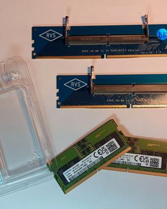 RAM DDR5 SODIMM-DIMM 16GB 5600MHz 2x8Gb adattatore