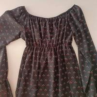 Camicetta donna nera a piccola fantasia 