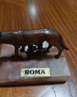 Lupa Capitolina Vintage su Base in Marmo - Souveni