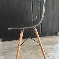 set da 4 sedie design con seduta trasparente 