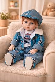 Bambola in ceramica 45 cm vestiti originali 