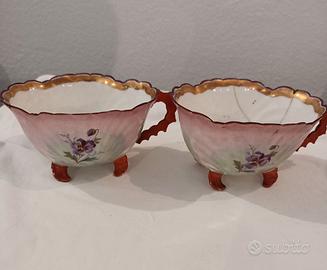 Coppia tazzine Jean Pouyat Limoges ceramica 800