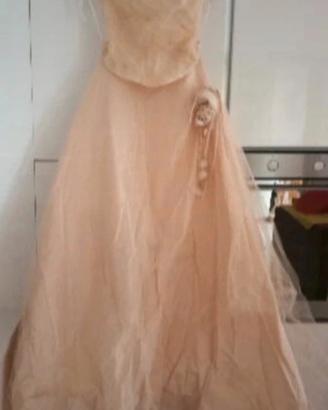 Abito da sposa in tulle e taffeta tg. 40