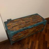Cassapanca etnica legno e ferro