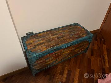Cassapanca etnica legno e ferro