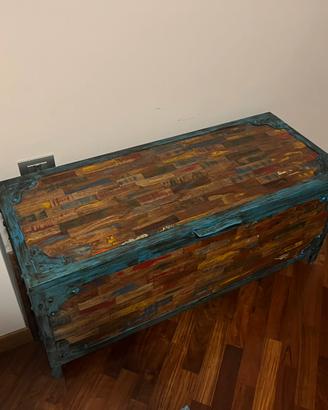 Cassapanca etnica legno e ferro