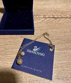 Collana Swarovski dorata con doppia sfera