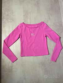 Maglia a Maniche Lunghe Nike Air Rosa Fucsia Crop