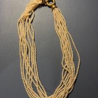 Collana multifilo perle chiusura argento dorata