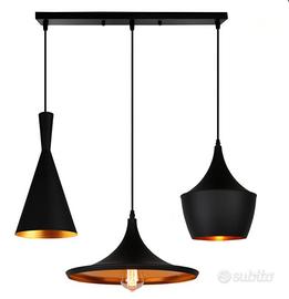 lampada a sospensione  nero-wottes-3 luci  E27 