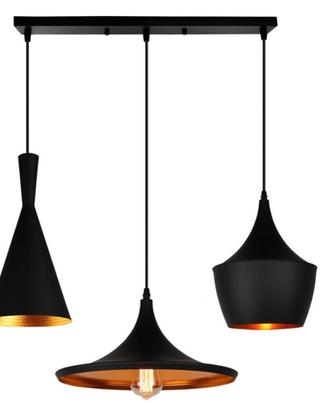 lampada a sospensione  nero-wottes-3 luci  E27 