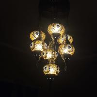 Lampadario turco in vetro mosaico - 7 luci.