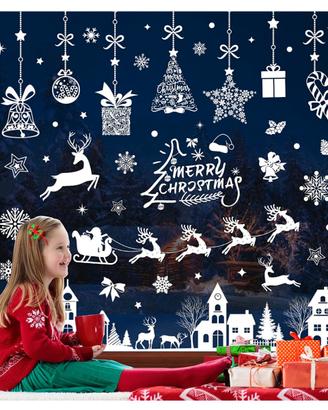 NUOVI Adesivi Natalizi per Finestre vetrofanie