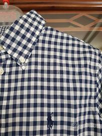 camicia a quadri blu slim fit Ralph lauren donna