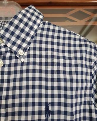 camicia a quadri blu slim fit Ralph lauren donna