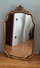 Specchiera con cornice dorata inizio 900