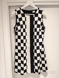 vestito donna a quadri bianco e nero 