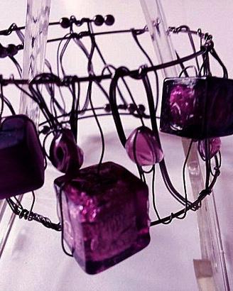 BRACCIALE ESTENSIBILE TITANIO GUARNIZIONI VIOLA