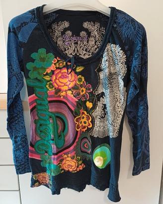 Maglia desigual donna. Tg.XL Blu /Multicolor