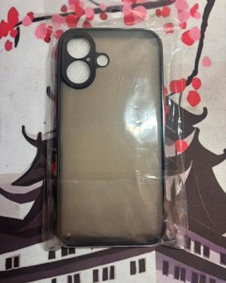 Cover iphone 16 trasparente nera