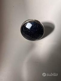 Anello acciaio e pietra di luna