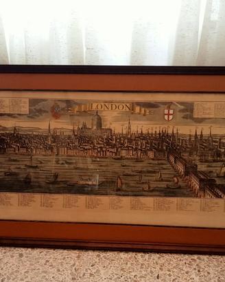 Riproduzione mappa di Londra del 1700