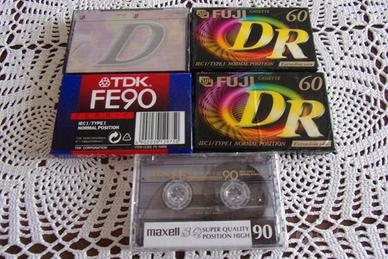 Set 5 audio cassette nuove 60/90 minuti