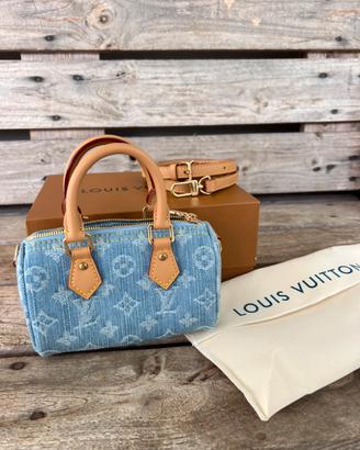 Louis Vuitton Nano Speedy Blue Denim