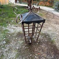 Grande lampione artiginale in ferro battuto