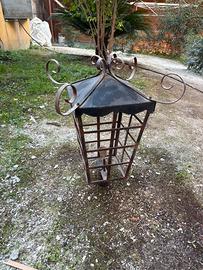 Grande lampione artiginale in ferro battuto