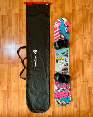 Snowboard Hoostile 156 cm, Attacchi Ride, custodia