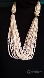 Collana multifilo microperle di acqua dolce 