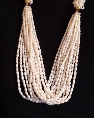 Collana multifilo microperle di acqua dolce 