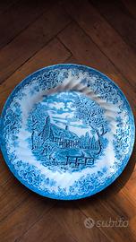 8 piatti in porcellana inglese azzurri