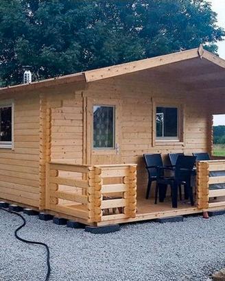 CASETTA DI LEGNO ELBA 44mm 440X700x268h cm + PAV.