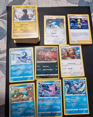 lotto 128 carte pokémon comuni miste 