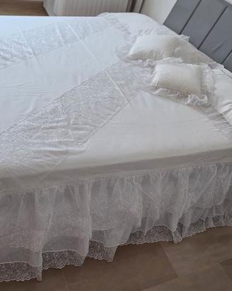 Completo letto matrimoniale 100% puro lino
