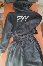 Tuta nera (felpa + pantaloni) triplosette / 777