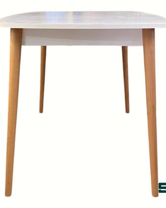 TAVOLO DA CUCINA ALLUNGABILE LEGNO E PIANO BIANCO