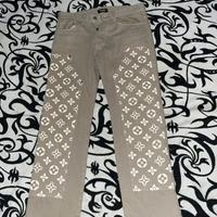 Jeans beige personalizzati stile luxury , taglia S