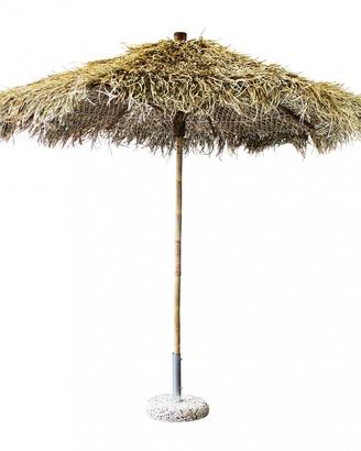 Ombrellone da Giardino in Bamboo con Tetto Paglia