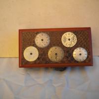 Porta orologi anni 70 legno e pelle da collezione