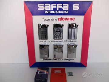 Accendino saffa 6 cromato inciso cartuccia '70