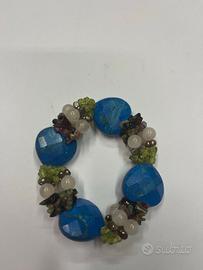 Bracciale con pietre naturali a forma di cuore