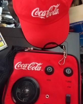 Borsetta stereo più cappellino Coca cola 