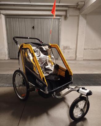 rimorchio bici porta bambini 