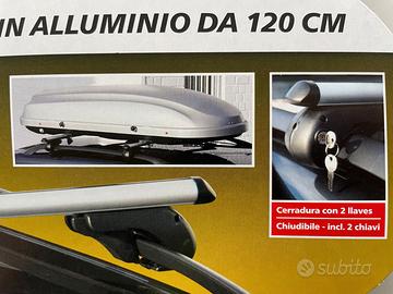 BARRE ALLUMINIO (TETTO) RIALZATE 120 CM-COMPATI