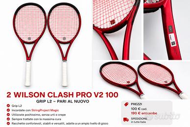 2 Wilson Clash PRO V 2 100-Grip L2 - Pari sl nuovo